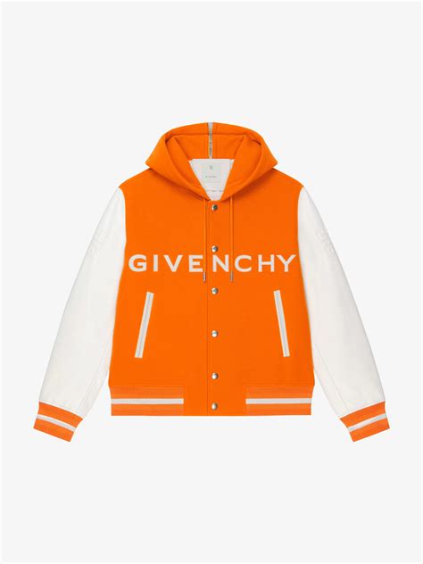 GIVENCHY hooded varsity jacket in wool and leather